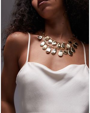 TOPSHOP Nala Necklace With Pendants - Brown