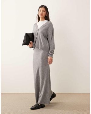 Vila Knitted Midi Skirt Co-Ord - Natural