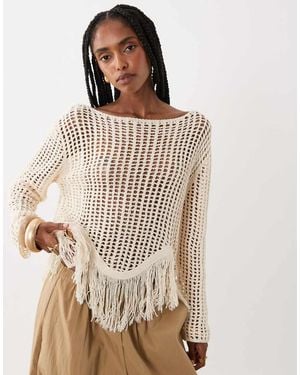 ASOS Boho Crochet Jumper - Natural