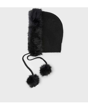 Stradivarius Faux-fur-balaclava - Schwarz