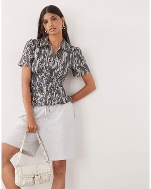 Collusion Cinched Waist Shirt - Multicolor