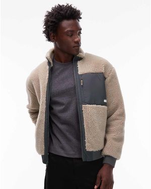 Element Polar Color Crema Con Cremallera De Sherpa Oak De -Blanco - Gris