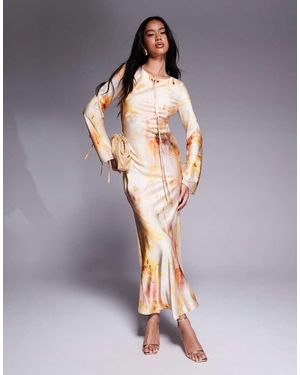 DASKA Satin Maxi Dress - Multicolour