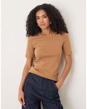 Gina Tricot T-Shirt Classica A Maniche Corte Chiaro - Blu