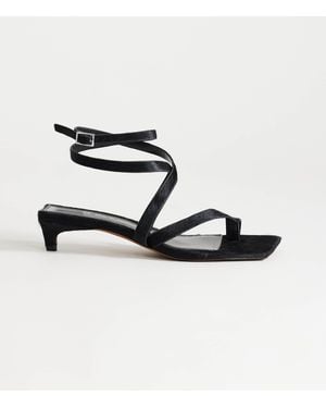 TOPSHOP Sophie Real Leather Strappy Mid Heel Sandals - Metallic