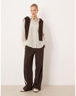 Mango Camisa Clásica A Rayas Amarillo Pálido Y Azules De - Neutro