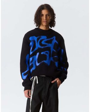 Weekday Oversized Graphic Jumper - Blue