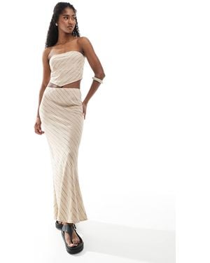 ASOS Linen Look Bias Maxi Skirt Co-ord - White