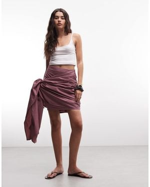 ASOS Gedrapeerde Rok Met Strikdetail - Rood