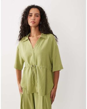 ASOS Getailleerde Zachte Utility-Overhemd Co-Ord Set - Groen