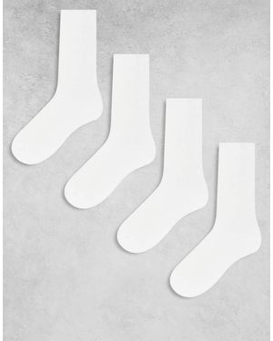 Lindex 4-pack Sporty Chunky Rib Crew Sock - White