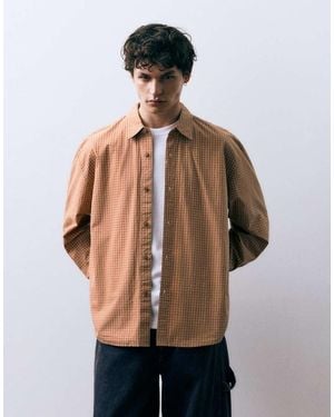Pull&Bear Check Shirt - Orange