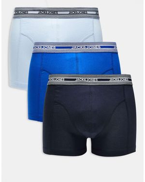 Jack & Jones 3 Pack Logo Trunks - Blue