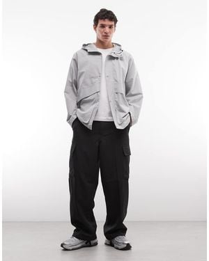ASOS Oversized Ripstop Windbreaker Jacket - Grey