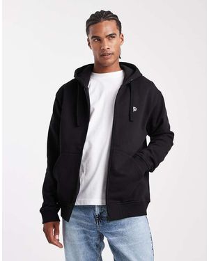Parlez Hoodie Met Rits En Geborduurd Vilten Logo - Blauw