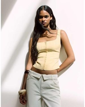 Bershka Bengaline Strappy Top - Yellow