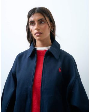 Polo Ralph Lauren Icon Logo Cotton Twill Oversize Fit Harrington Bomber - Red