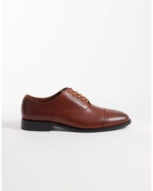 ASOS – oxfordschuhe aus hellbraunem leder mit zehenkappe