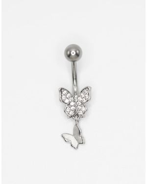 Lovisa Titanium Double Bottom Belly Ring - White