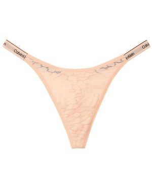 Calvin Klein Icon Lace Dipped String Thong - White