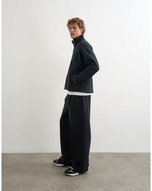 TOPMAN Jogger coupe baggy en tissu effet scuba, épais, avec plis, - Noir