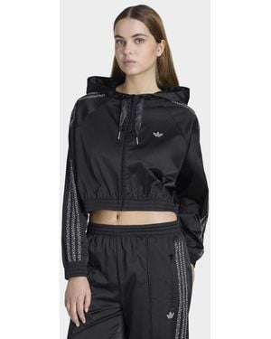 adidas Originals Pearl Cropped Zip Hoodie - Blue