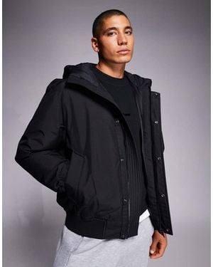 BOSS Osis Padded Hooded Heavyweight Bomber Jacket - Blue