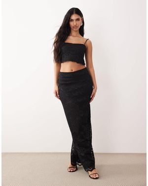 ASOS Lace Maxi Skirt Co-ord - Black