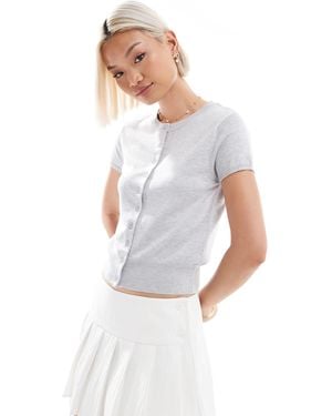 Stradivarius – kurzärmlige strickjacke - Weiß