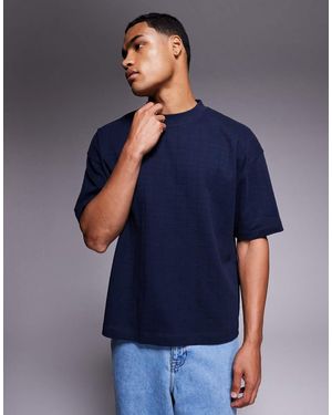 ASOS Heavyweight Oversized Boxy Square Texture T-shirt - Blue