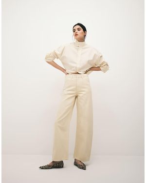 Mango Blues 100% Cotton Barrel Jean - Natural