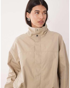 Gina Tricot Co-ord High Neck Short Jacket - Natural