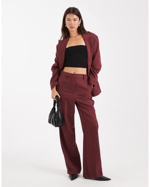 Vero Moda Tailo Herringbone Wide Leg Co-ord Pants - Red