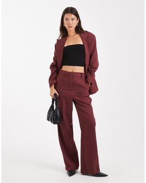 Vero Moda Tailo Herringbone Wide Leg Co-ord Pants - Red