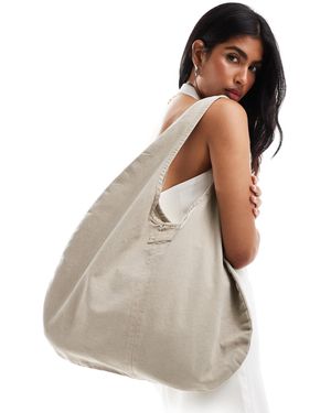 Pull&Bear – shopper-tasche aus leinen - Weiß