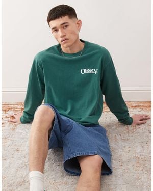 Obey – langärmliges t-shirt - Grün