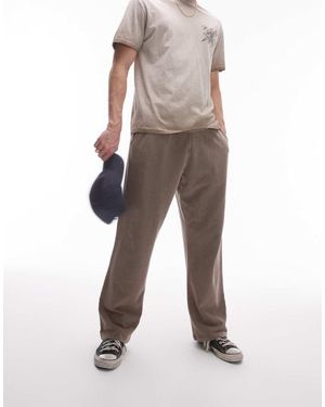 TOPMAN Joggingbroek Met Rechte Pijpen - Naturel