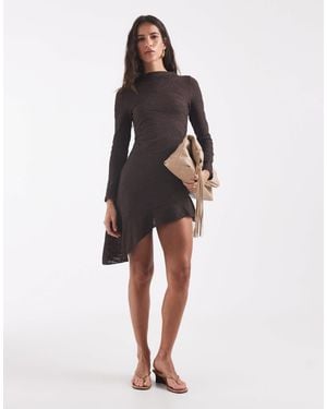 ONLY Nur asymmetrisches mini-kleid mit struktur - Braun