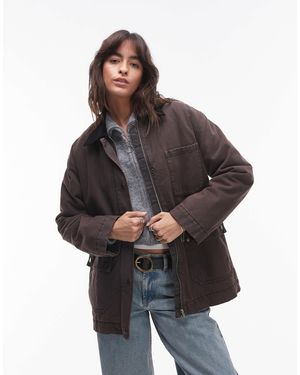 Mango Parka avec col en velours côtelé - foncé - Gris