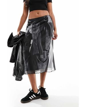 Basic Pleasure Mode Joan Of Arc Mesh Midi Skirt - Black
