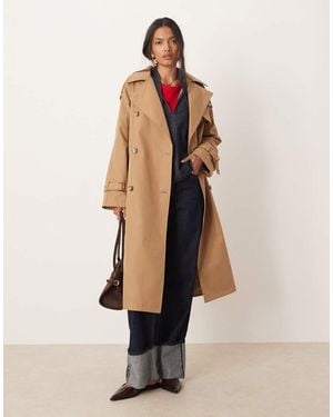 Glamorous Maxi Trench Coat - Natural