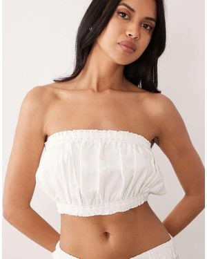 ASOS Ruffle Hem Micro Bandeau Top - White