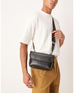 ASOS Lizard Faux Leather Crossbody - White