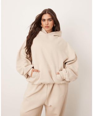 ARRANGE Curve Oversized Premium Heavy Weight Hoodie - Natural