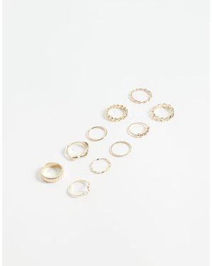 ASOS Multi-pack Of Mixed Rings - White