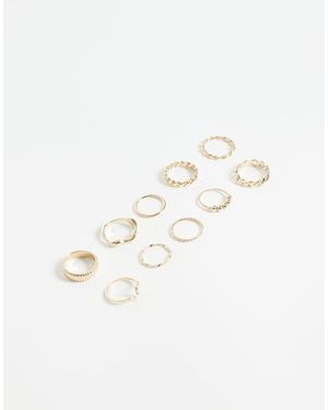 ASOS Set Van Gemengde Ringen - Wit
