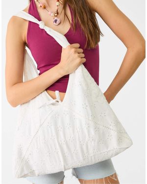 Stradivarius – bestickte stofftasche - Pink