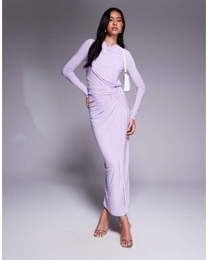DASKA Twist Front Dress - Purple