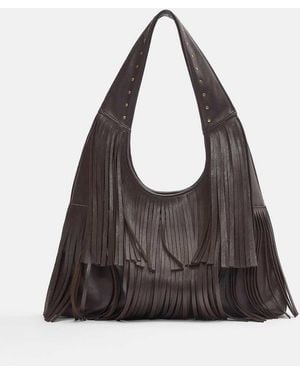 Pull&Bear Fringed Shopper Bag - Brown