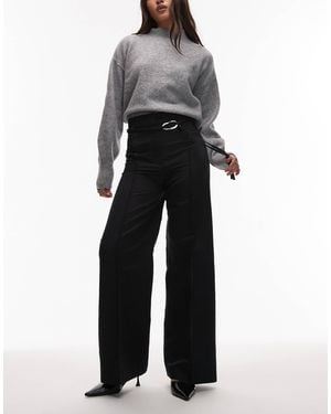 & Other Stories Tie Belt Flared Tailored Pants - Black